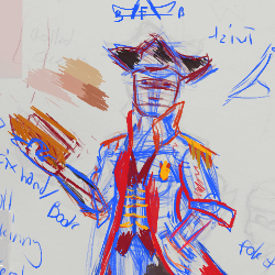 half finished sketch of a D&D character